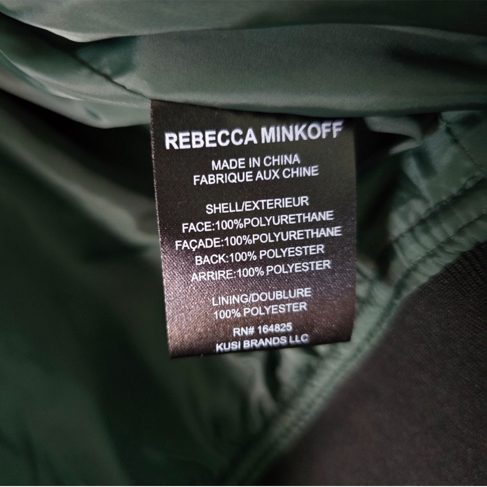 Rebecca Minkoff Black Quilted Oversized Vegan Leather Bomber Jacket Women’s L - Picture 12 of 13